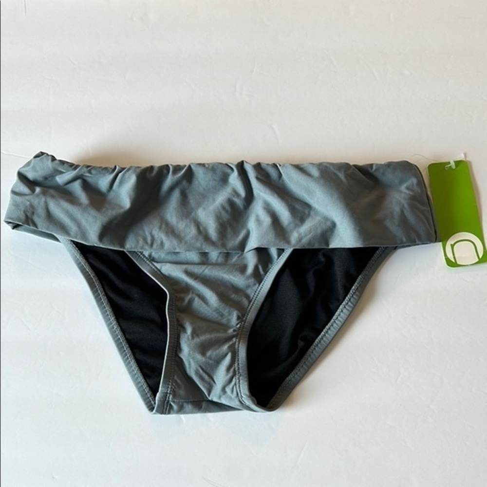 NEXT gray fold over bikini swim bottoms size small NWT
